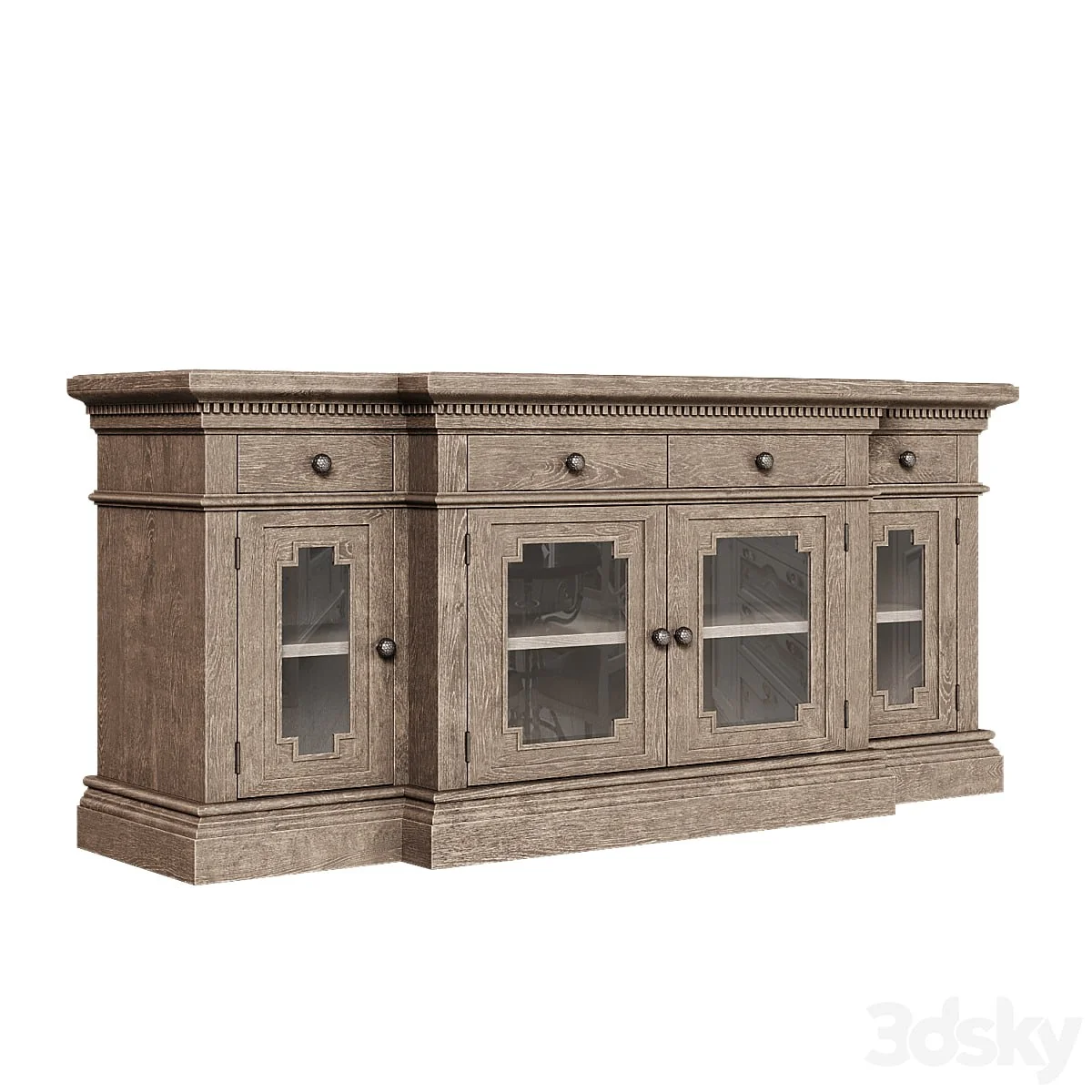 OM Media console with glass doors 180 St. James